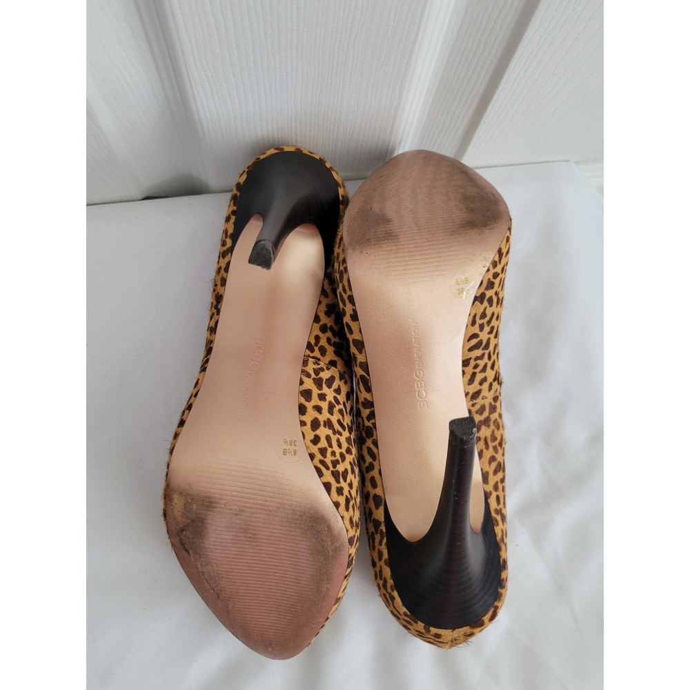 BCBGeneration Parade 2 Leopard Calf Hair Platform Pumps Heels Women's 8.5B - Picture 9 of 13